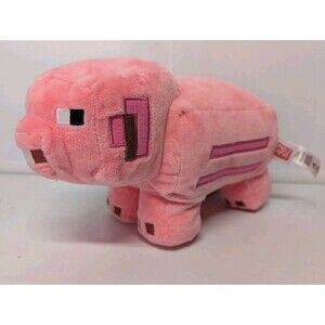 Minecraft Pink Pig Stuffed Plush Animal 10” 2023 Mojang Mattel